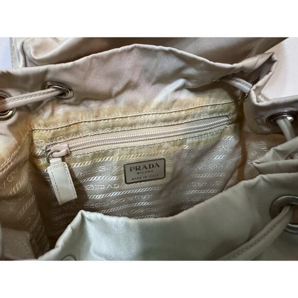 Auth Vintage Prada Cream Ivory Nylon Backpack Mini - Picture 12 of 16